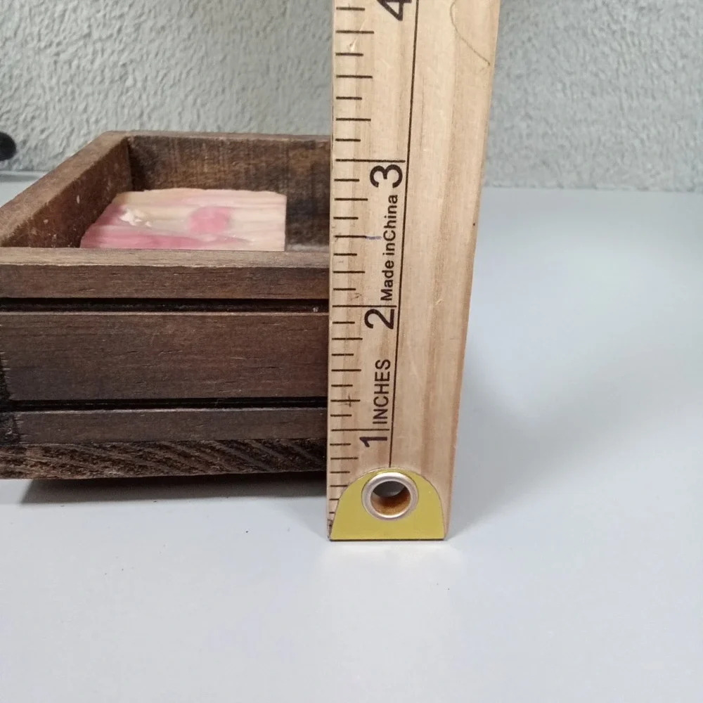 Rustic Wooden Soap Box Crate Footed Soap Dish Brown Farmhouse Bathroom Decor